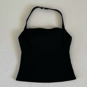 Lands End black halter crop top with padding size8